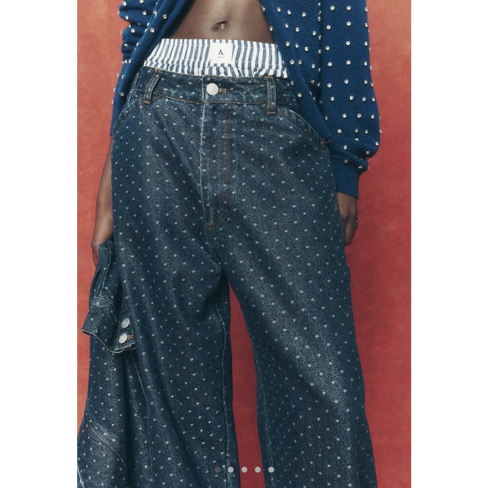 NWT Anthropologie Kayden High Ride Barrel Jeans Pilcro Dark 27 - Picture 4 of 5